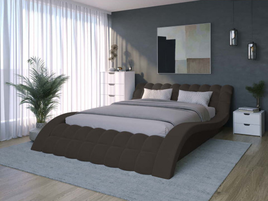 Кровать Mebelin Виченца Коричневый по цене от 56 000 ₽ , стиль современный, цвет коричневый 3 | Кровати с мягкой обивкой