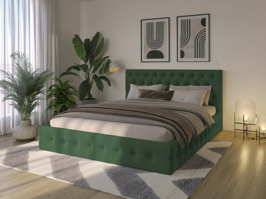 Кровать Mebelin Элегант (Венеция) Зеленый по цене от 44 800 ₽ , стиль современный, цвет зеленый 2 | Кровати с каретной стяжкой