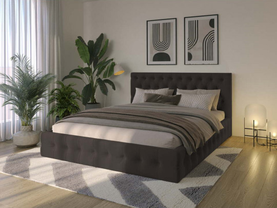 Кровать Mebelin Элегант (Венеция) Коричневый по цене от 44 800 ₽ , стиль современный, цвет коричневый 1 | Кровати с каретной стяжкой