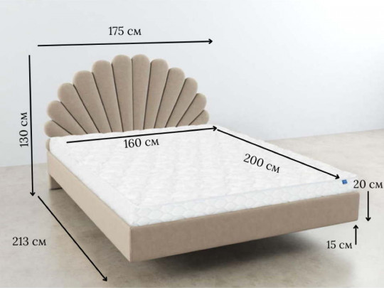 Парящая кровать Шелл по цене от 74 500 ₽ , стиль современный, цвет бежевый, кремовый 4 | Парящие кровати