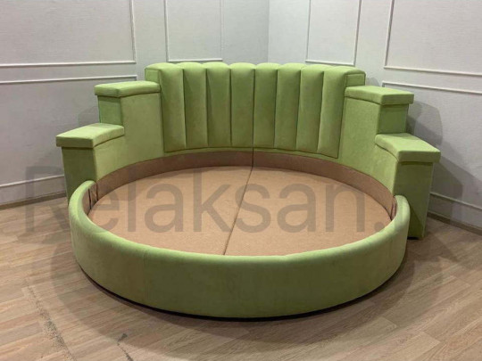 Круглая кровать Sleepart Бостон по цене от 80 000 ₽ , стиль восточный, ампир, барокко, рококо, цвет синий 3 | Круглые кровати