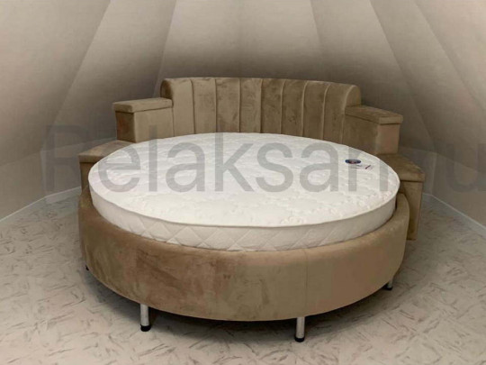 Круглая кровать Sleepart Бостон по цене от 80 000 ₽ , стиль восточный, ампир, барокко, рококо, цвет синий 4 | Круглые кровати