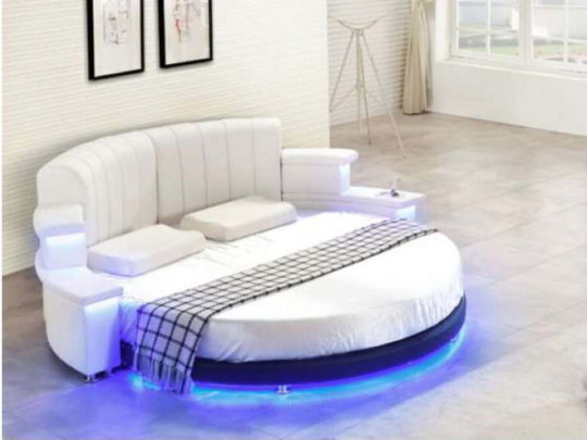 Круглая кровать Sleepart Бостон по цене от 80 000 ₽ , стиль восточный, ампир, барокко, рококо, цвет синий 1 | Круглые кровати