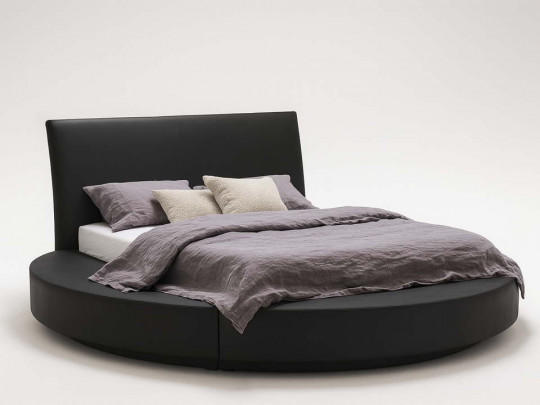 Круглая кровать Sleepart Мичиган SleepArt, стиль восточный, ампир, барокко, рококо, цвет коричневый, черный