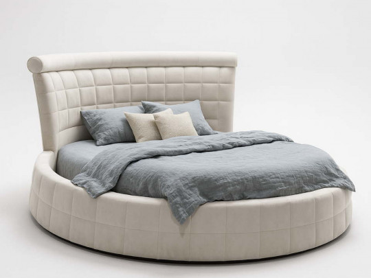 Круглая кровать Sleepart Модеста SleepArt, стиль восточный, ампир, барокко, рококо, цвет бежевый, белый