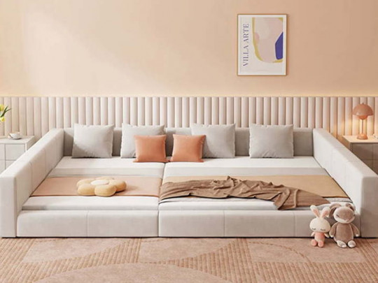 Детская кровать Testiera Дуэт 1 по цене от 46 200 ₽ , стиль современный, цвет бежевый 2 | Детские мягкие кровати