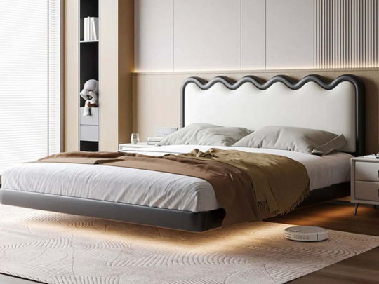 Детская парящая кровать Testiera Линия по цене от 72 100 ₽ , стиль современный, цвет черный, белый 1 | Детские мягкие кровати