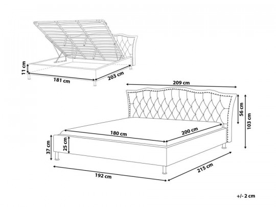 Кровать Testiera Athens по цене от 38 360 ₽ , стиль современный, цвет белый 3 | Кровати с мягкой обивкой