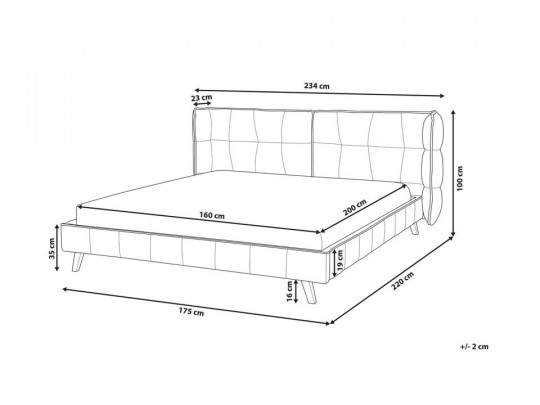 Кровать Testiera Bogota | Кровати с мягкой обивкой - 3 Кровать Testiera Bogota по цене от 49 140 ₽ , стиль скандинавский, цвет серый, темно-серый 3 | Кровати с мягкой обивкой