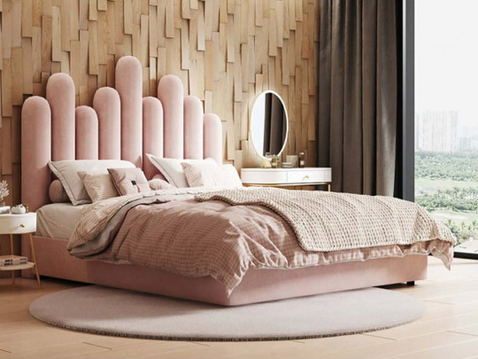 Кровать Testiera Bar 6 | Кровати - 1 Кровать Testiera Bar 6 по цене от 65 250 ₽ , стиль арт-деко, цвет серый 1 | Кровати