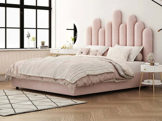 Кровать Testiera Bar 6 | Кровати - 3 Кровать Testiera Bar 6 по цене от 65 250 ₽ , стиль арт-деко, цвет серый 3 | Кровати