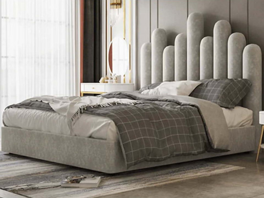 Кровать Testiera Bar 6 | Кровати - 5 Кровать Testiera Bar 6 по цене от 65 250 ₽ , стиль арт-деко, цвет серый 5 | Кровати