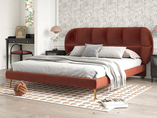 Кровать Testiera Box 10 по цене от 58 250 ₽ , стиль арт-деко, винтажный, цвет бордовый 2 | Кровати