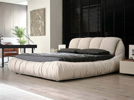 Кровать Testiera Box 12 Testiera, стиль минимализм, цвет молочный, бежевый