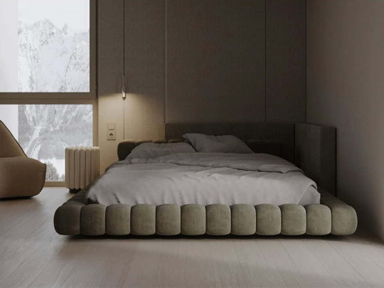 Кровать Testiera Box 23 Testiera, стиль арт-деко, цвет бежевый