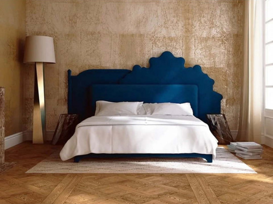 Кровать Testiera Diz 23 | Кровати - 3 Кровать Testiera Diz 23 по цене от 101 250 ₽ , стиль классический, цвет синий 3 | Кровати