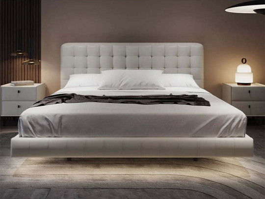 Парящая кровать Testiera Fly 11 с подсветкой | Парящие кровати - 2 Парящая кровать Testiera Fly 11 с подсветкой по цене от 71 250 ₽ , стиль неоклассика, цвет белый 2 | Парящие кровати