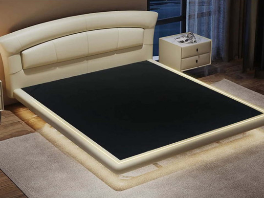 Парящая кровать Testiera Fly 12 с подсветкой | Парящие кровати - 4 Парящая кровать Testiera Fly 12 с подсветкой по цене от 81 250 ₽ , стиль модерн, цвет молочный, бежевый 4 | Парящие кровати