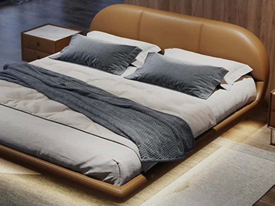 Парящая кровать Testiera Fly 14 с подсветкой по цене от 72 250 ₽ , стиль модерн, цвет рыжий, оранжевый, терракотовый 3 | Парящие кровати