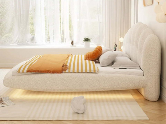 Парящая кровать Testiera Fly 1 с подсветкой | Парящие кровати - 5 Парящая кровать Testiera Fly 1 с подсветкой по цене от 88 250 ₽ , стиль арт-деко, цвет белый 5 | Парящие кровати