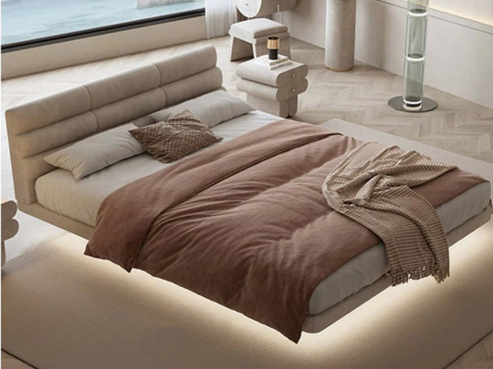 Парящая кровать Testiera Fly 31 с подсветкой | Парящие кровати - 2 Парящая кровать Testiera Fly 31 с подсветкой по цене от 71 250 ₽ , стиль минимализм, цвет светло-серый 2 | Парящие кровати