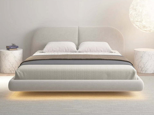 Парящая кровать Testiera Fly 5 с подсветкой по цене от 70 250 ₽ , стиль современный, цвет молочный, бежевый 1 | Парящие кровати