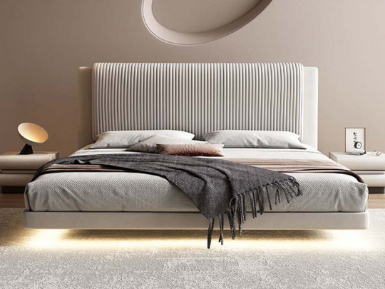 Парящая кровать Testiera Fly 33 с подсветкой Testiera, стиль модерн, цвет серый