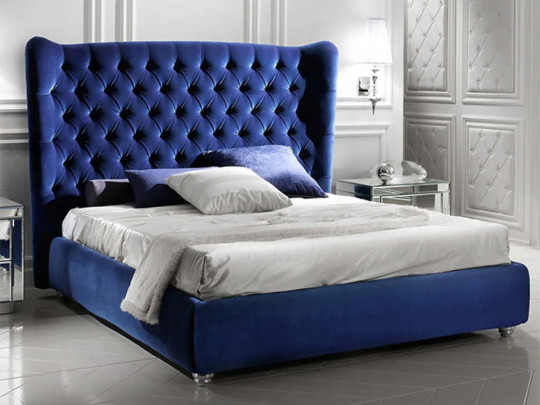Кровать Testiera Capit 11 по цене от 65 250 ₽ , стиль арт-деко, современный, королевский, цвет синий 2 | Кровати