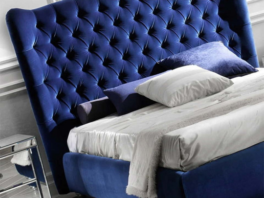 Кровать Testiera Capit 11 по цене от 65 250 ₽ , стиль арт-деко, современный, королевский, цвет синий 1 | Кровати