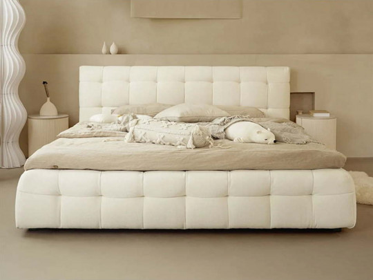 Кровать Testiera Capit 1 Testiera, стиль современный, цвет молочный, бежевый