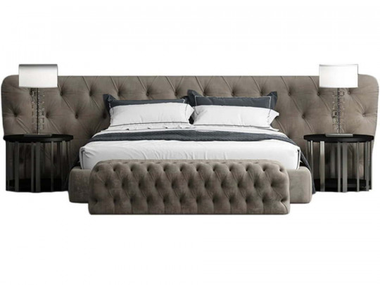 Кровать Testiera Capit 22 | Кровати - 5 Кровать Testiera Capit 22 по цене от 79 250 ₽ , стиль арт-деко, современный, королевский, цвет серый 5 | Кровати