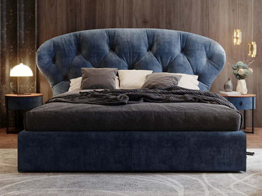 Кровать Testiera Capit 2 Testiera, стиль арт-деко, винтажный, цвет синий