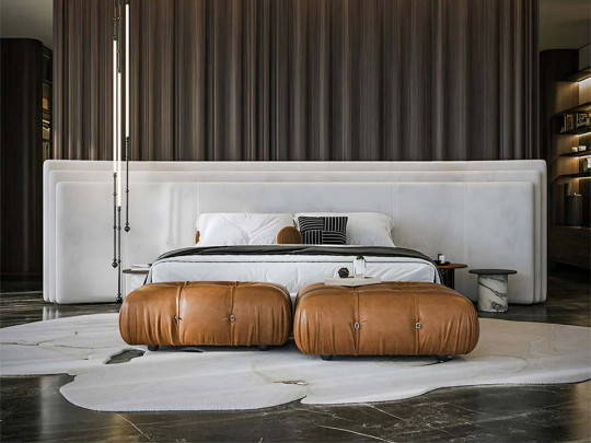 Кровать Testiera Vip 3 Testiera, стиль минимализм, цвет светло-серый