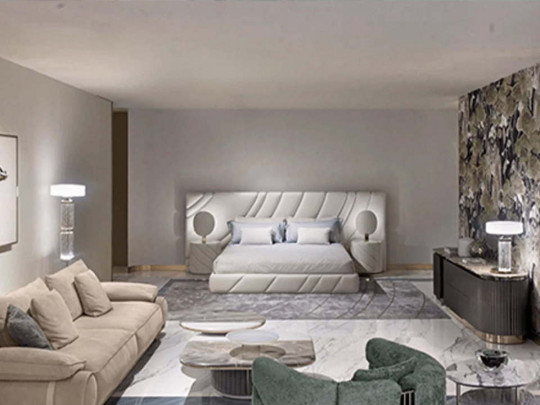 Кровать Testiera Vip 10 | Кровати - 2 Кровать Testiera Vip 10 по цене от 128 250 ₽ , стиль хай-тек, цвет светло-серый 2 | Кровати