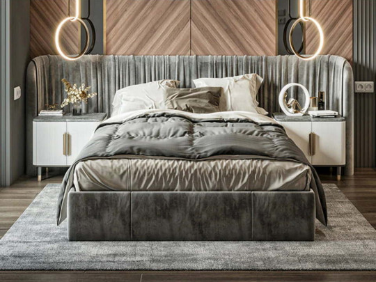 Кровать Testiera Vip 11 по цене от 158 250 ₽ , стиль арт-деко, современный, цвет графитовый, серый, темно-серый 6 | Кровати