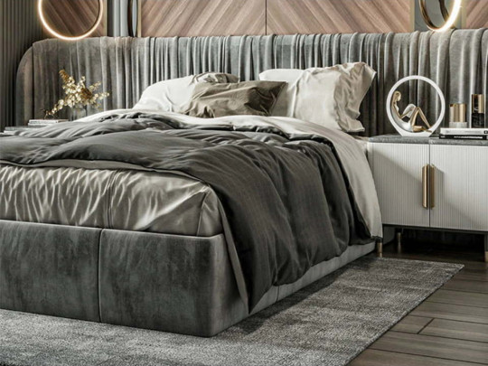 Кровать Testiera Vip 11 по цене от 158 250 ₽ , стиль арт-деко, современный, цвет графитовый, серый, темно-серый 4 | Кровати