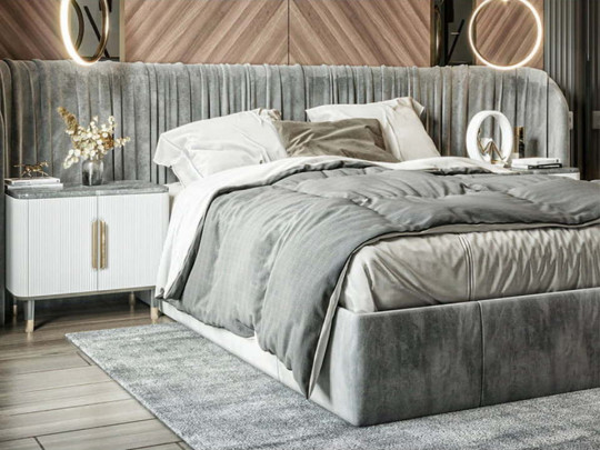 Кровать Testiera Vip 11 по цене от 158 250 ₽ , стиль арт-деко, современный, цвет графитовый, серый, темно-серый 1 | Кровати