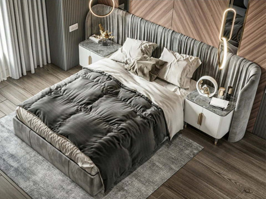 Кровать Testiera Vip 11 по цене от 158 250 ₽ , стиль арт-деко, современный, цвет графитовый, серый, темно-серый 3 | Кровати