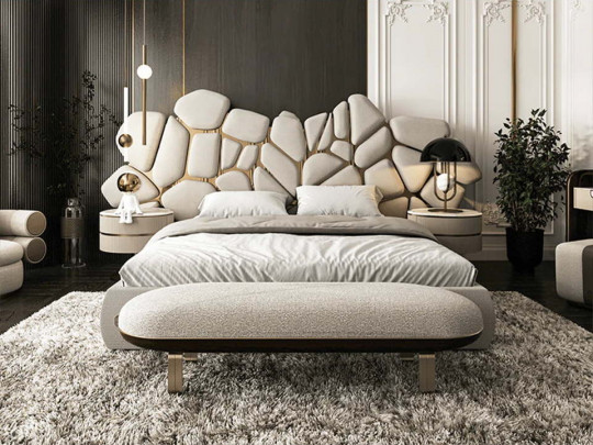 Кровать Testiera Vip 9 по цене от 328 250 ₽ , стиль арт-деко, королевский, цвет молочный, бежевый 4 | Кровати