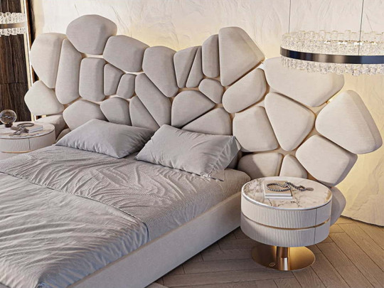 Кровать Testiera Vip 9 по цене от 328 250 ₽ , стиль арт-деко, королевский, цвет молочный, бежевый 3 | Кровати