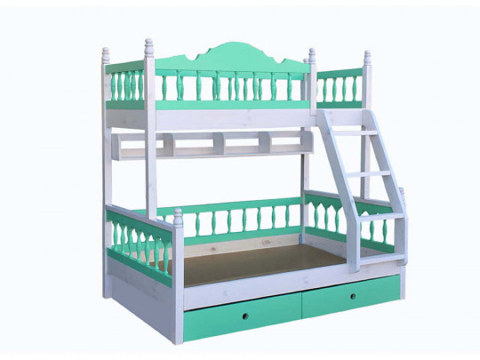 Двухъярусная кровать Велес Арт Аврора-1 с ящиками по цене от 57 267 ₽ , стиль классический, цвет фиолетовый, зеленый 1 | Детские кровати