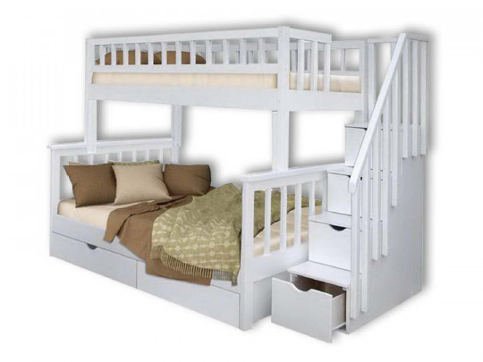 Двухъярусная кровать Велес Арт Артек плюс с ящиками по цене от 78 600 ₽ , стиль классический, цвет белый 1 | Детские кровати