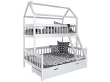Двухъярусная кровать Велес Арт Домик Молли-1 с ящиками Велес Арт, стиль классический, цвет белый