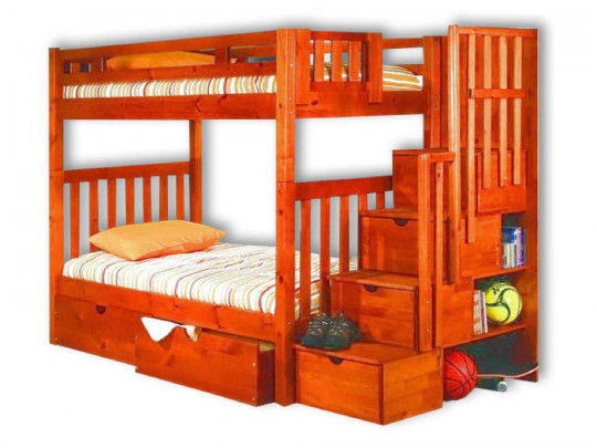 Двухъярусная кровать Велес Арт Марк с ящиками Велес Арт, стиль классический, цвет коричневый