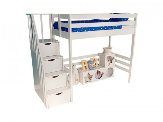 Детская кровать чердак Велес Арт Классика Велес Арт, стиль классический, цвет белый