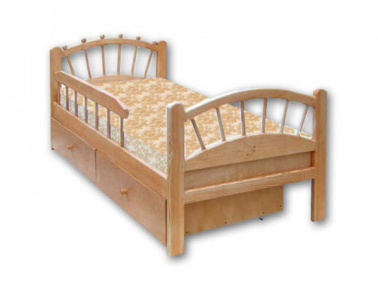 Детская кровать Велес Арт Солнышко с ящиками Велес Арт, стиль классический, цвет коричневый