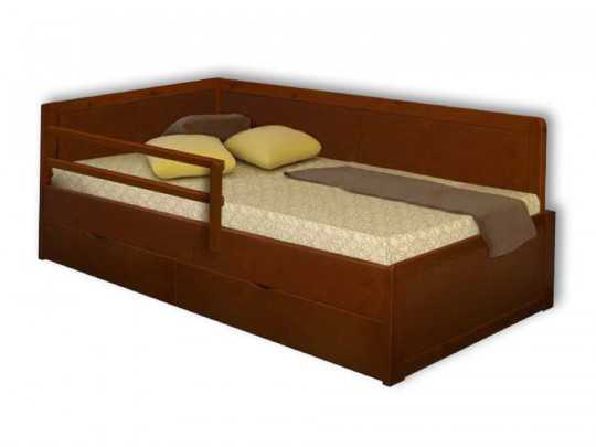 Детская кровать Велес Арт Юность-7А с ящиками Велес Арт, стиль классический, цвет коричневый