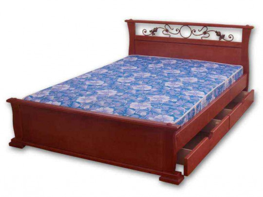 Кровать Велес Арт Олимп с ящиками по цене от 27 734 ₽ , стиль классический, цвет коричневый 1 | Кровати из массива дерева