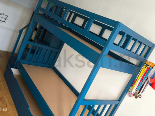 Двухъярусная детская кровать Артек по цене от 86 608 ₽ , стиль скандинавский, классический, цвет коричневый, ольха 2 | Детские кровати