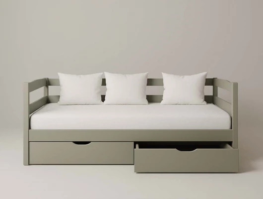 Кровать тахта Лицей с ящиками серый